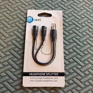 Onn Black Headphone Splitter Adapter